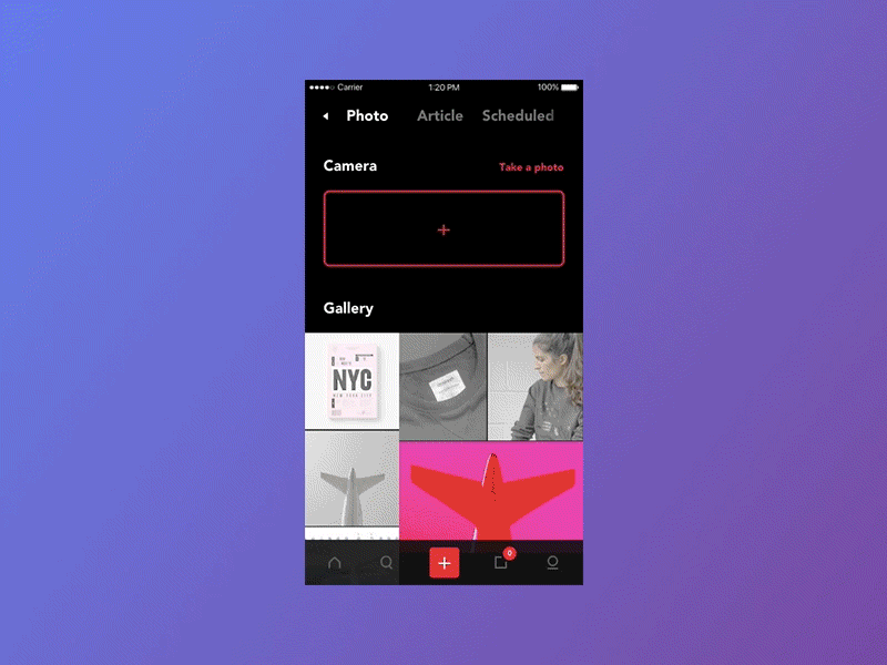 INFLU - UX Flow 3 camera filter flinto flow interaction design ios motion post product design ui ui kit ux