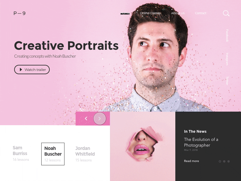 Photography Class UI Kit - Animation Finale animation clean design flat flow gif illustration sketch smooth ui ux web