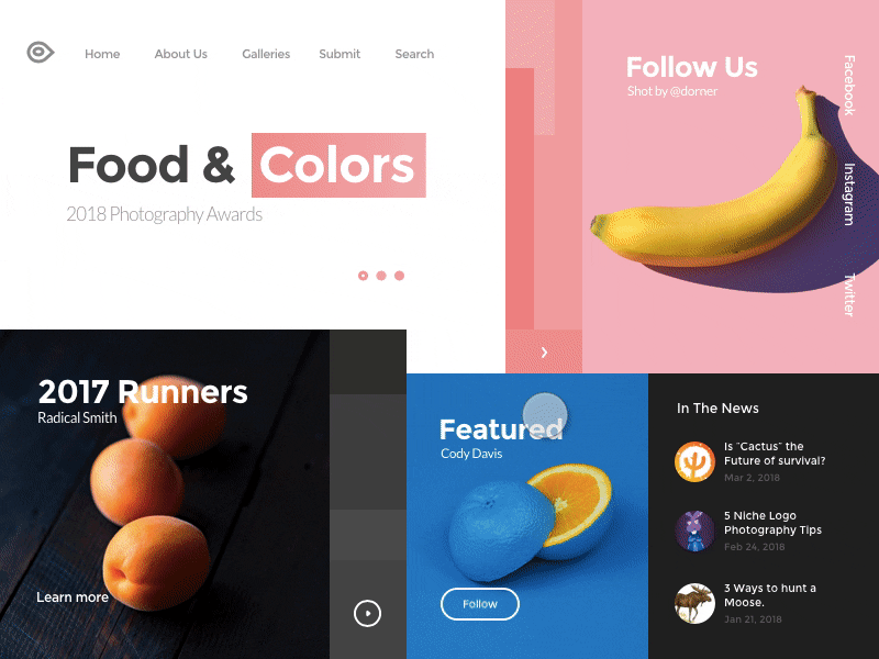 Food Website - Flinto animation app branding clean design flat gif sketch smooth ui ux web
