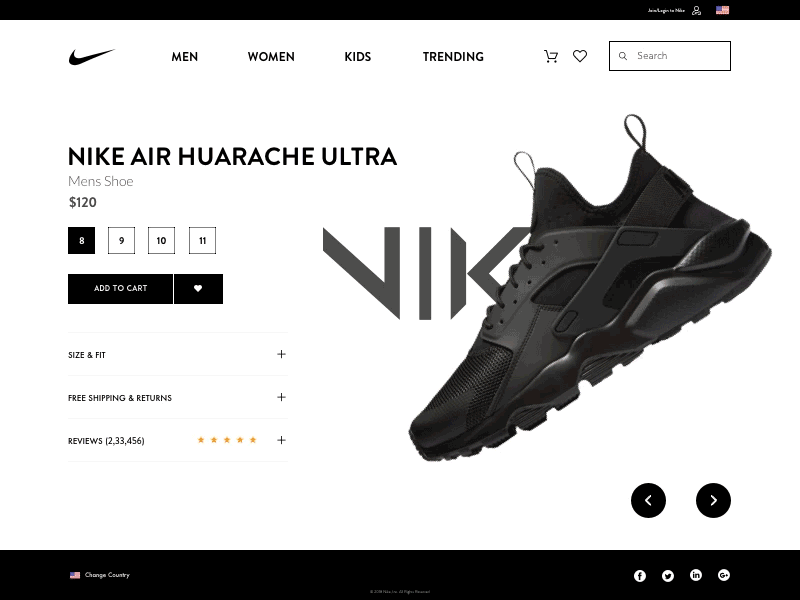 NIKE Sneakers Shopping Concept animation app flow nike smooth sneakers typography ui ux vector web