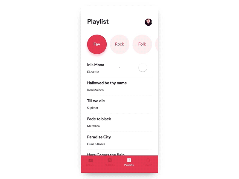 Music Player Animation (Part 2) - InVision Studio animation app clean design flat invision studio music typography ui ux vector