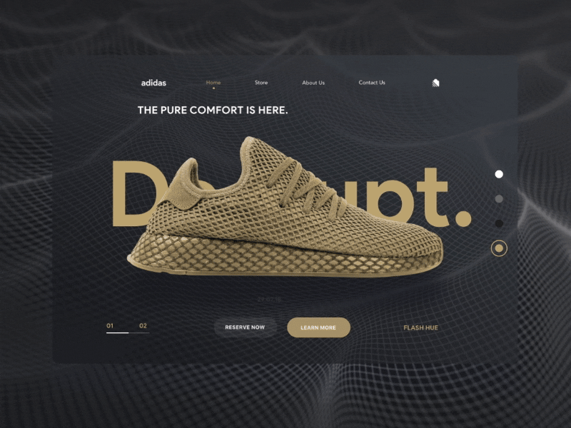 Adidas Landing Page - Color/Hover Animation adidas animation app branding design flat gif shoes typography ux vector web