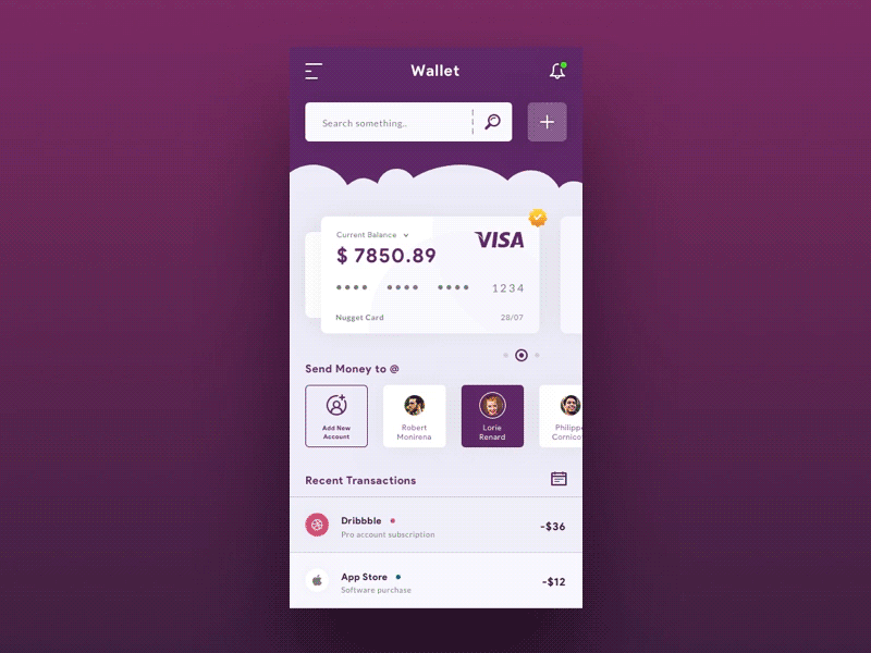 Wallet iOS App - Landing/Profile Animation animation app crypto design flat mobile motion security typography ui ux wallet