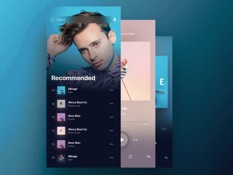 Holo Music Concept App - 3D Transitions (Flinto)