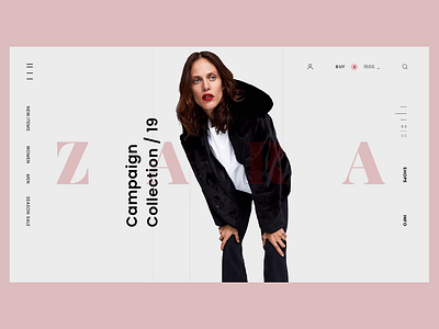 Zara Fashion Web - Animation animation animation 2d design fashion flat interaction design motion smooth ui ux web webdesign