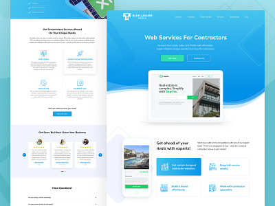 Web Service - Web Design blue clean contractor figma landing page seo specialist ui web web design website