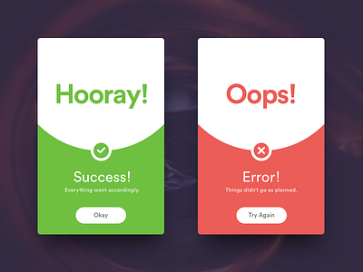 Daily UI #011 - Success-Error cards daily ui error green message red success ui ux