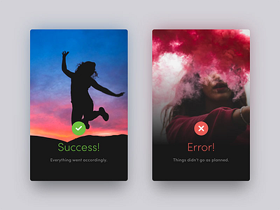 Daily UI #011 - Success-Error 2 cards daily ui error green message red success ui ux