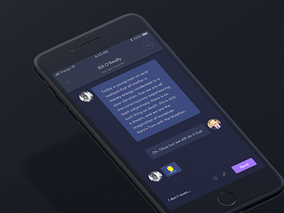 Daily UI Challenge #013 - Direct Messaging bill daily dark direct hicks iphone message minimal mockup screen ui ux