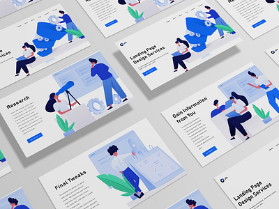 Landing page with Flat illustrations