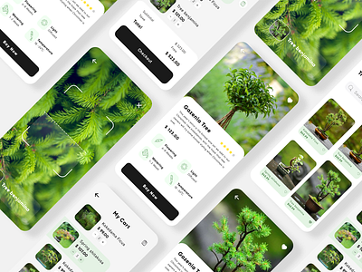 Plant shop app design ai app design figma green header illustration landing mobile plant scann shop ui vector website