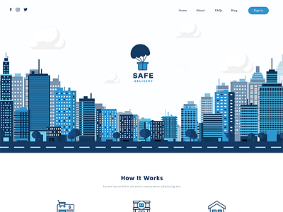 Safe Delivery delivery homepage illustrator photoshope web website