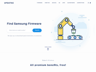 Update Firmware Samsung blue firmware header illustration white