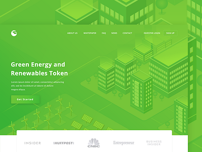 Green Energy Lading page energy green illustration isometric lading page website