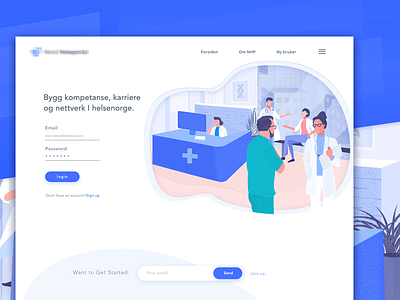 Medical login page health illustration landing login medical page ui web