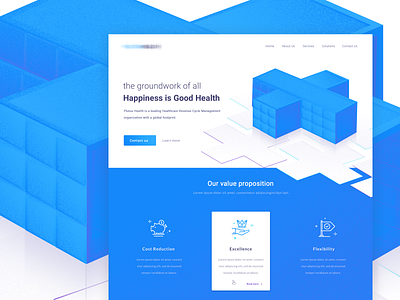 Medical website app blue computer design digital doctor header health home illustration isometric landing medical page ui ux vector web website white