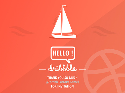 Hello Dribbble boat dribbble first hello illustration illustrator inspiration shot vector