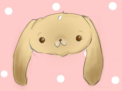 Digital illustration sketch - Miso rabbit character