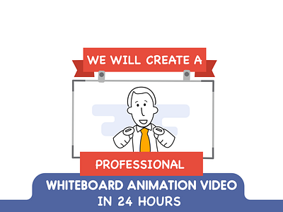 Simple web banner for company offering whiteboard animations