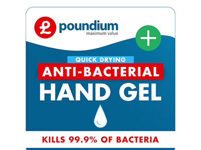 Anti-bacterial hand gel label for Poundium® affinitydesigner flat design label design