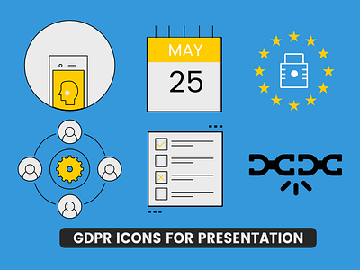 GDPR Icons for Presentation affinity designer flat design gdpr illustration