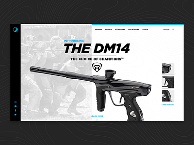 Dye DM14 Landing Page Concept actionsports concept design graphicdesign landingpage paintball site ui ux webdesign website