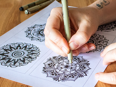 Mini Mandalas analog art draw illustration inking mandalas patterns