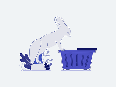 My cart is empty editorial fennec fox illustration minimal mobile app mobile app design