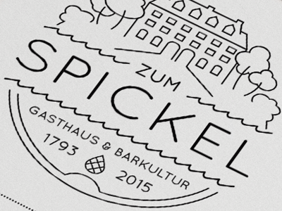 Zum Spickel Logo bar drinks house iam design lines logo restaurant simple trees type zum spickel