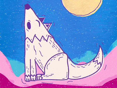 Wolf howl illustration moon wolf