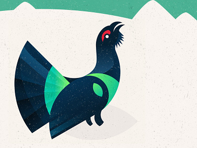 Cockadoodledoo! illustration mountain rooster