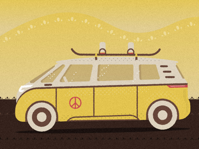 Vw bus campervan illustration vw bus