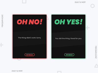 Flash Message - Daily UI #011 daily100 dailyui dark day011 flash messages ui ux