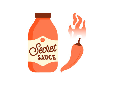 Secret Sauce hot sauce illustration jar pepper secret sauce