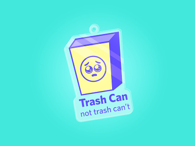 Trash Can, not Trash Can't! charm 🗑️🥺 charm cute emoji stickermule trash can trashcan