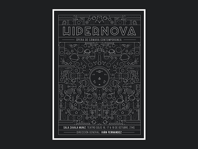 Hipernova poster design illustration poster vector