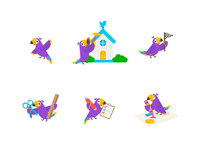 Hatchful onboarding illustration bird cute design flat illustration mascot