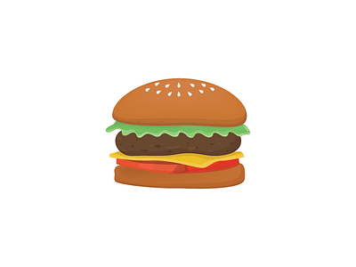 Burger burger cute design fast food flat food icon illustration stickers vector