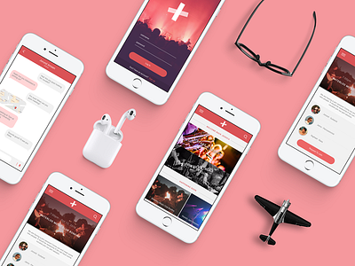 Jam App Design community design mobile music pink ui user interface ux