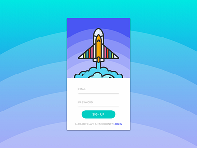 SIGN UP daily ui design flat mobile pride rocket sign up ui user interface ux vector