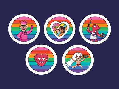 Stickers for Pride creativemorningswithchinguz flat graphic icon illustration lgbt love pride sasha velour toronto vector