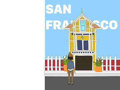 my postcard to sf city houses illustration mission postcard san francisco