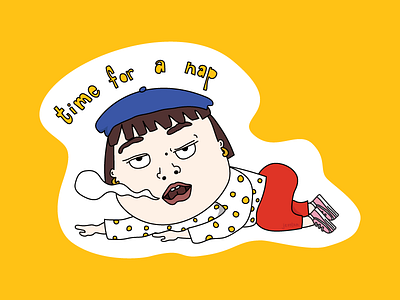 time for a nap cute design flat graphic illustration vector