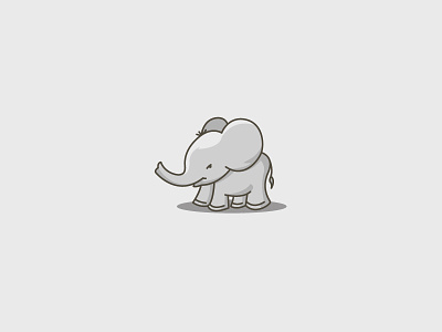 Cute Elephant animal baby cartoon clean cute cute funny elephant illustrations logo minimal
