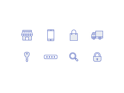 Mobile Marketing Icons clean icons design graphic icon icons illustrations line icons marketing mobile mobile marketing