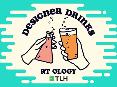 Designer Drinks beer bubbles cheers fermentation flask hands illustraion retro sciene summer