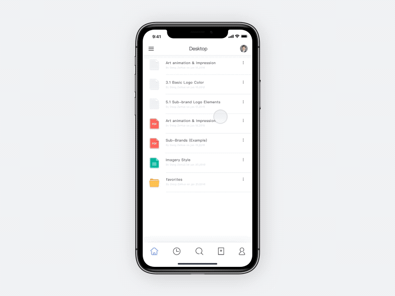 App settings & file UX design animation app brand file gif interactive layout menu mobile setting ui ux