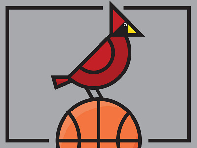 Cardinal Basketball basketball cardinal flat design illustration kentucky louisville vector