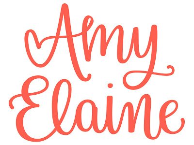 Amy Elaine lettering modern calligraphy personal logo type vector