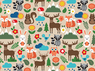 Woodland Creatures Pattern